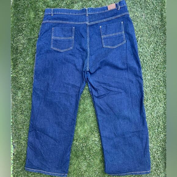 Hell Bunny Weston Denim Trousers Dark Wash Retro Style Plus Size Jeans 5XL - Picture 8 of 10